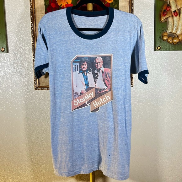 70s/80s Starsky Hutch Iron On Ringer Tee - Picture 1 of 6